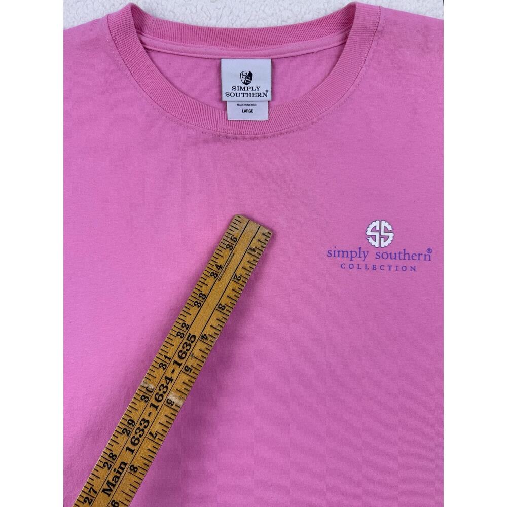Simply Southern Pineapple Be Sweet Pink Long Sleeve Cotton T-Shirt Large - Picture 11 of 14